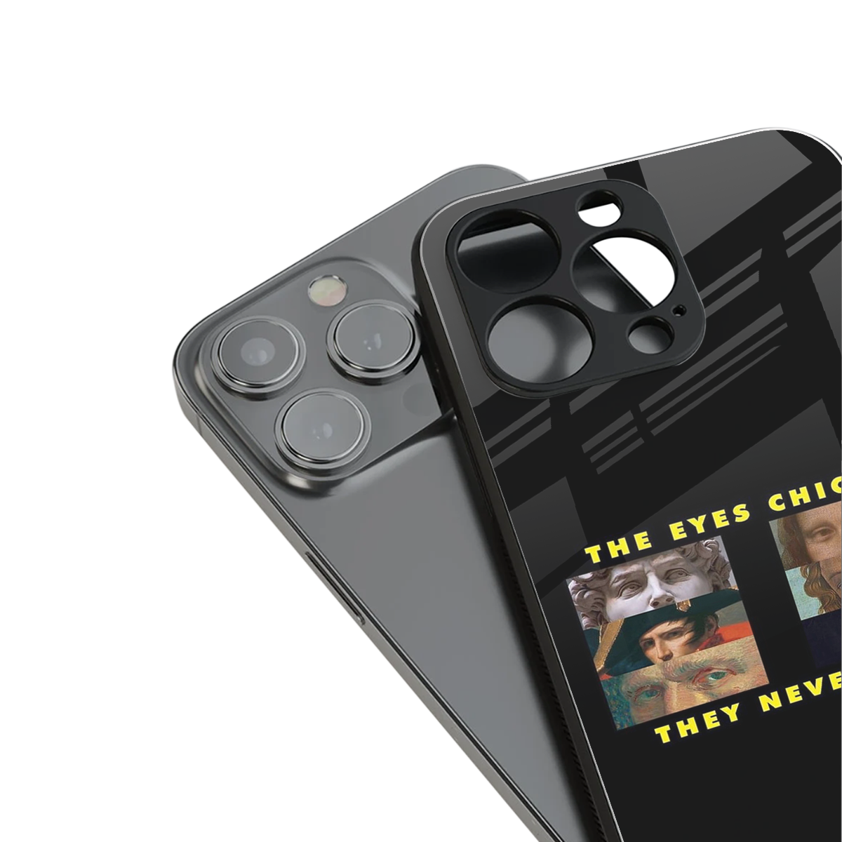 the eyes chico, they never lie movie quote back phone cover | glass case for iphone 16 pro