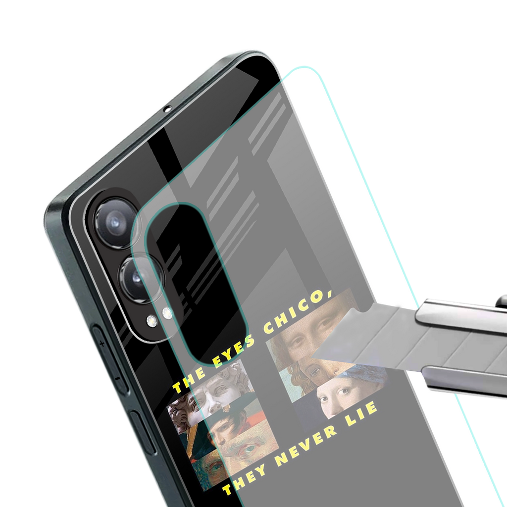 the eyes chico, they never lie movie quote back phone cover | glass case for oneplus nord ce 4 lite