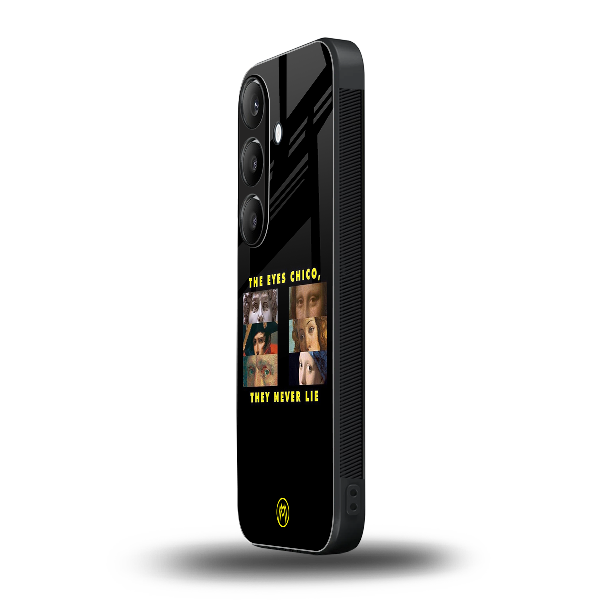 the eyes chico, they never lie movie quote back phone cover | glass case for samsung galaxy s23 plus