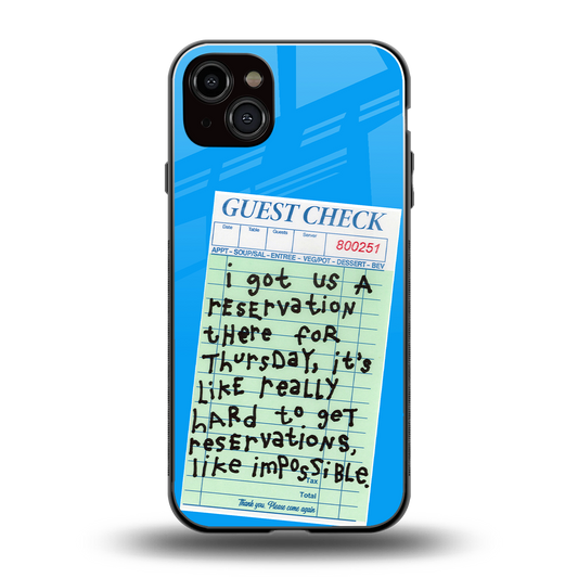 the reservation back phone cover | glass case for iphone 15 plus