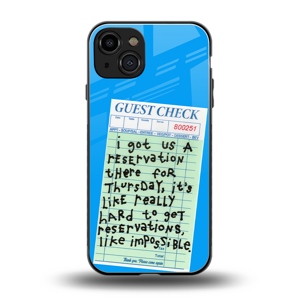 the reservation back phone cover | glass case for iphone 15
