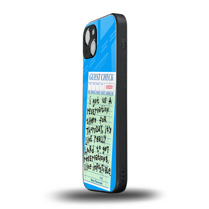 the reservation back phone cover | glass case for iphone 14