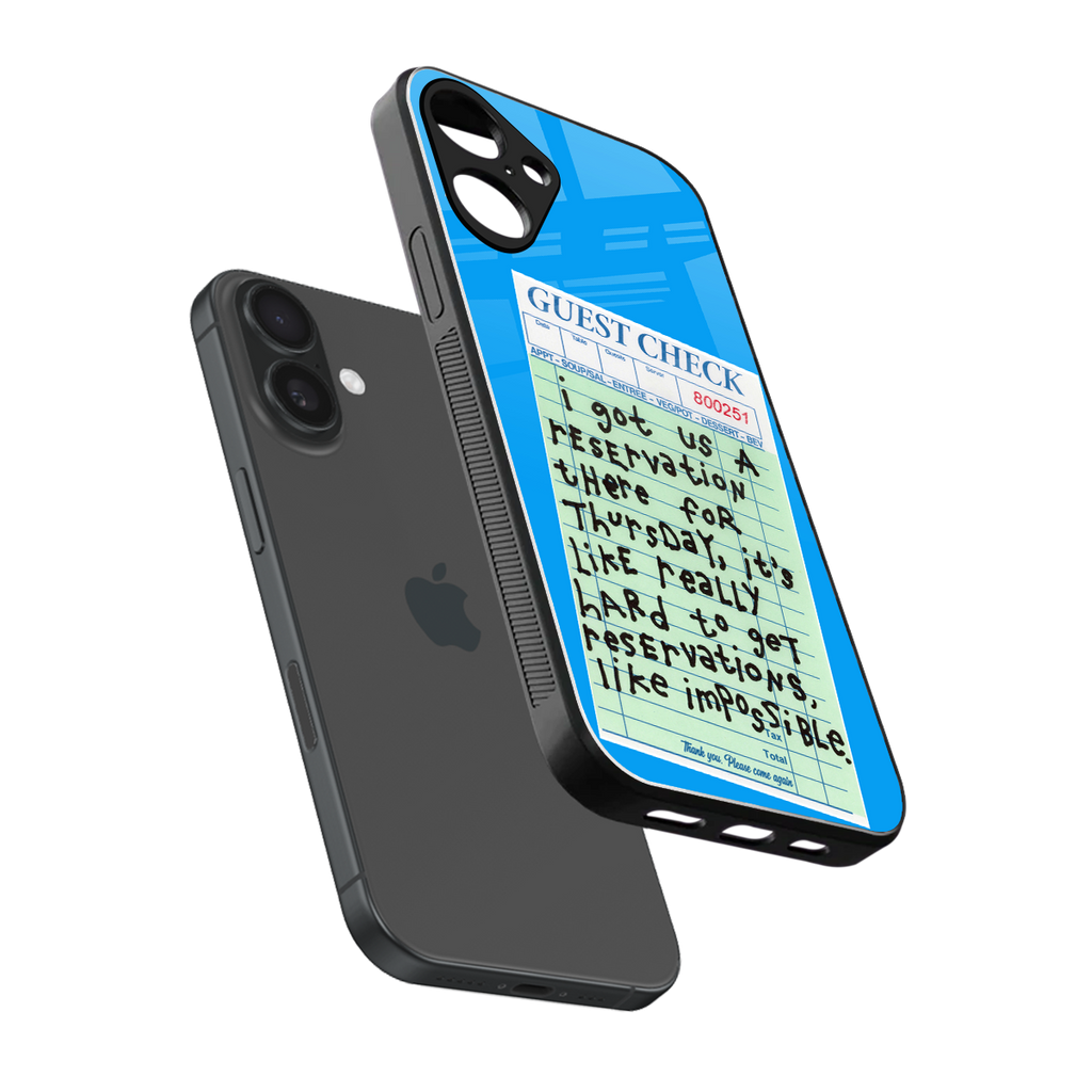 the reservation back phone cover | glass case for iphone 16 plus