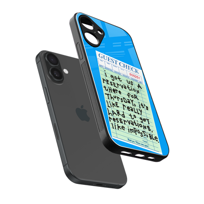 the reservation back phone cover | glass case for iphone 16 plus