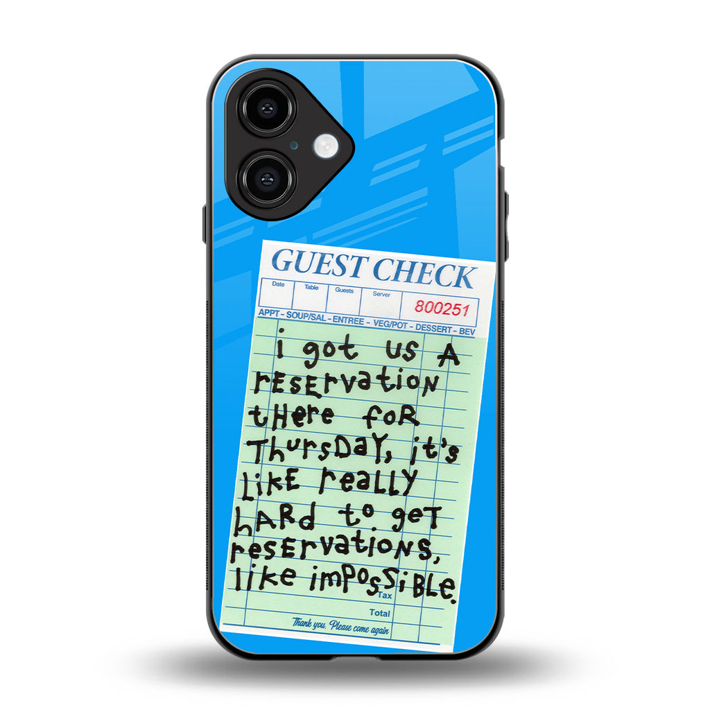 the reservation back phone cover | glass case for iphone 16