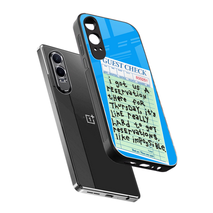 the reservation back phone cover | glass case for oneplus nord ce 4 lite
