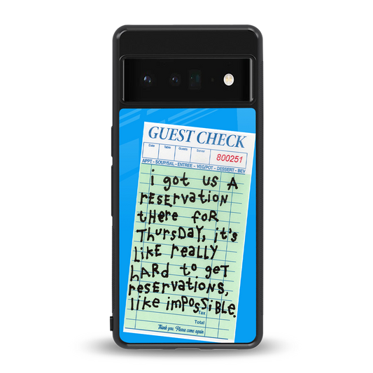 the reservation back phone cover | glass case for google pixel 6 pro