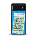 the reservation back phone cover | glass case for Google Pixel 6A