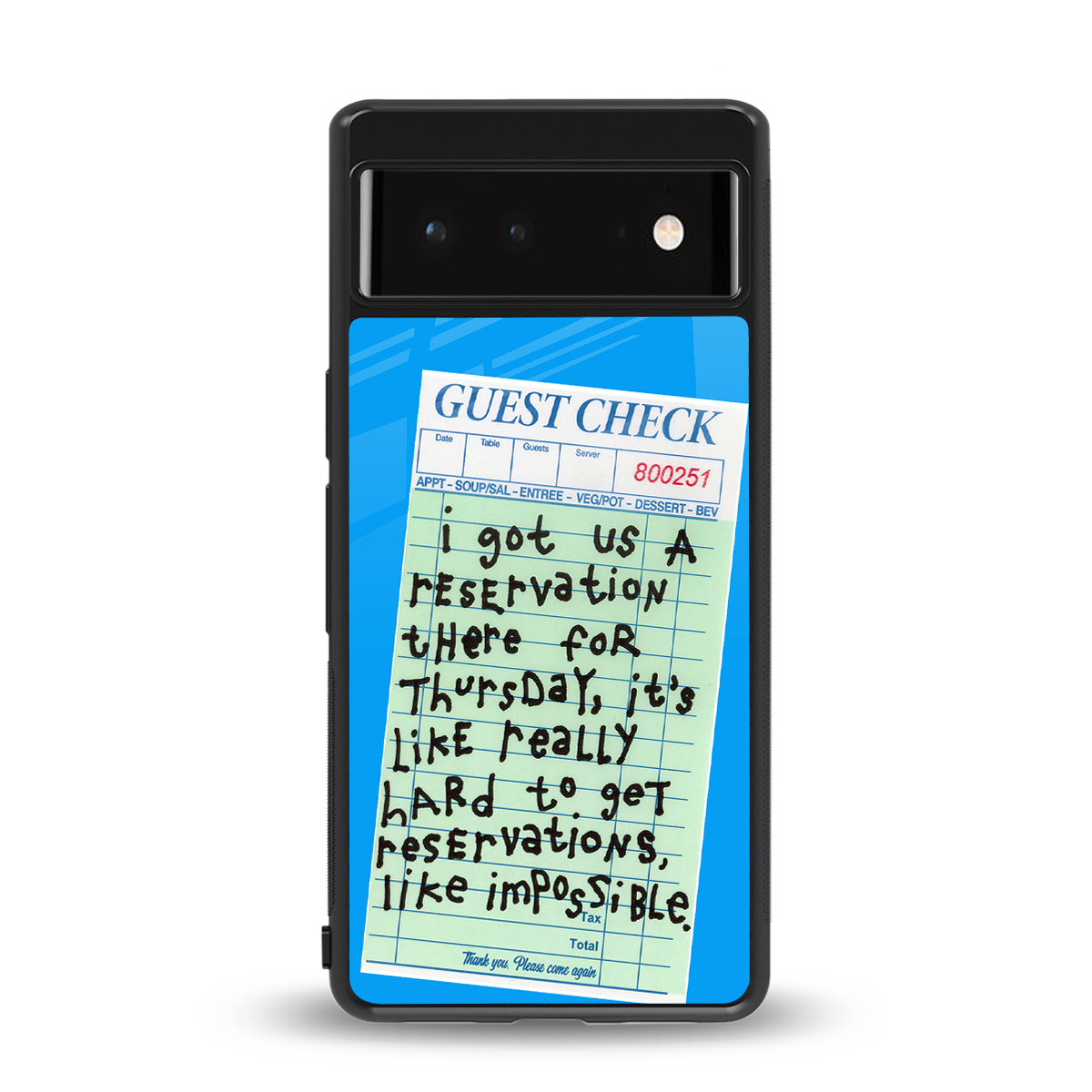 the reservation back phone cover | glass case for Google Pixel 6A