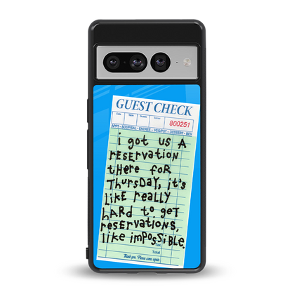 the reservation back phone cover | glass case for google pixel 7 pro