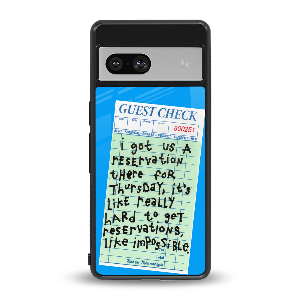 the reservation back phone cover | glass case for Google Pixel 7A