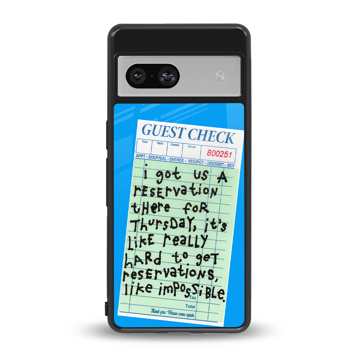 the reservation back phone cover | glass case for Google Pixel 7A