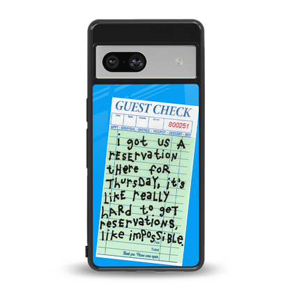 the reservation back phone cover | glass case for Google Pixel 7A