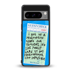 the reservation back phone cover | glass case for google pixel 8 pro