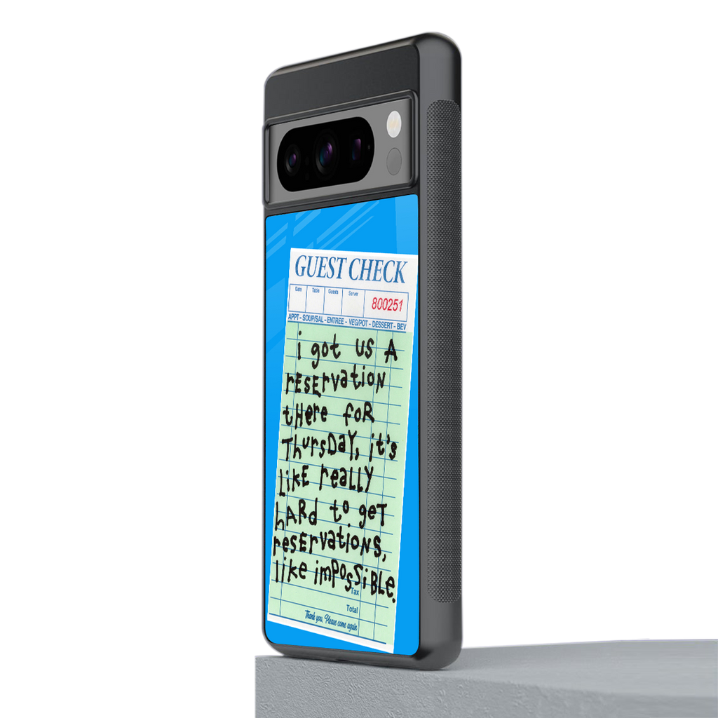 the reservation back phone cover | glass case for google pixel 8 pro