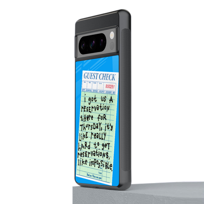 the reservation back phone cover | glass case for google pixel 8 pro