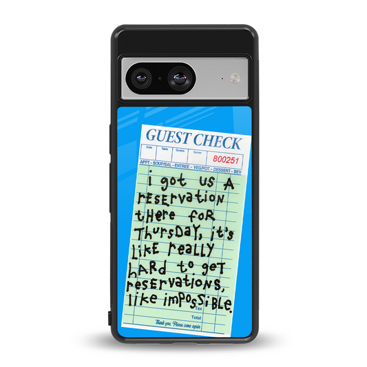 the reservation back phone cover | glass case for Google Pixel 8