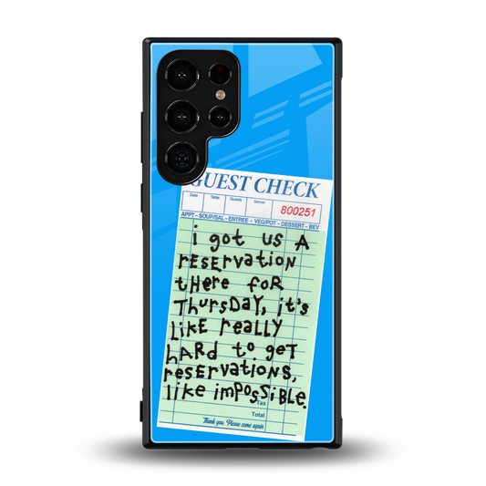 the reservation back phone cover | glass case for samsung galaxy s24 ultra