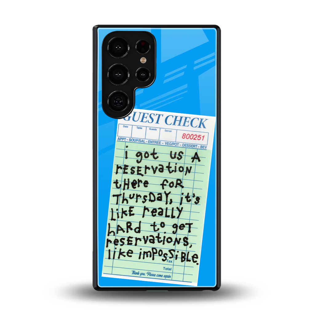 the reservation back phone cover | glass case for samsung galaxy s25 ultra