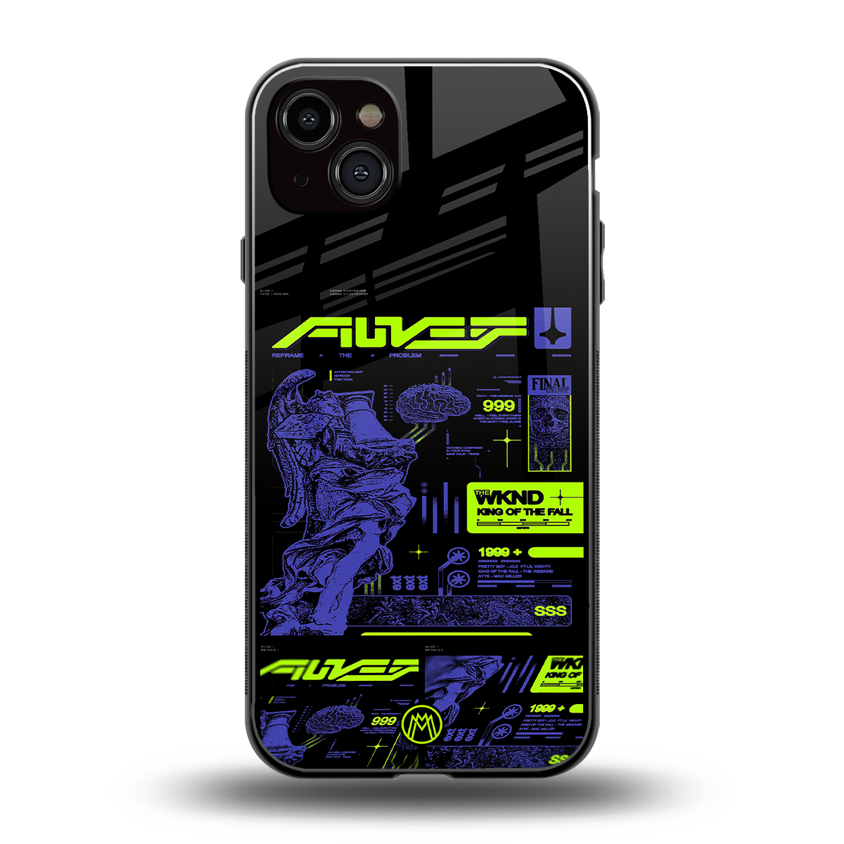 the weeknd back phone cover | glass case for iphone 15 plus