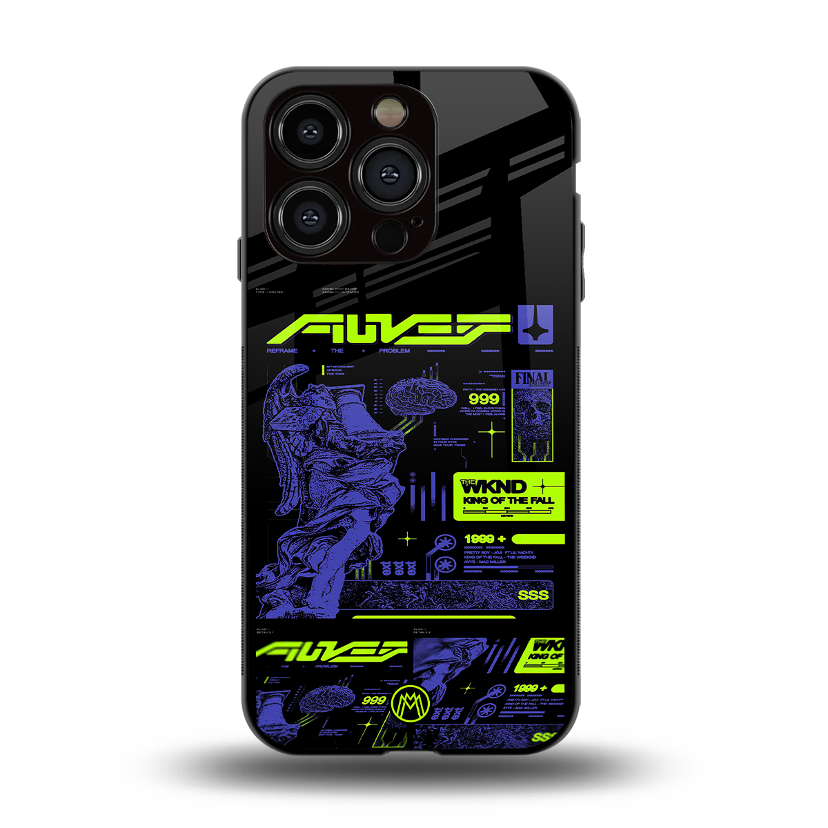 the weeknd back phone cover | glass case for iphone 15 pro