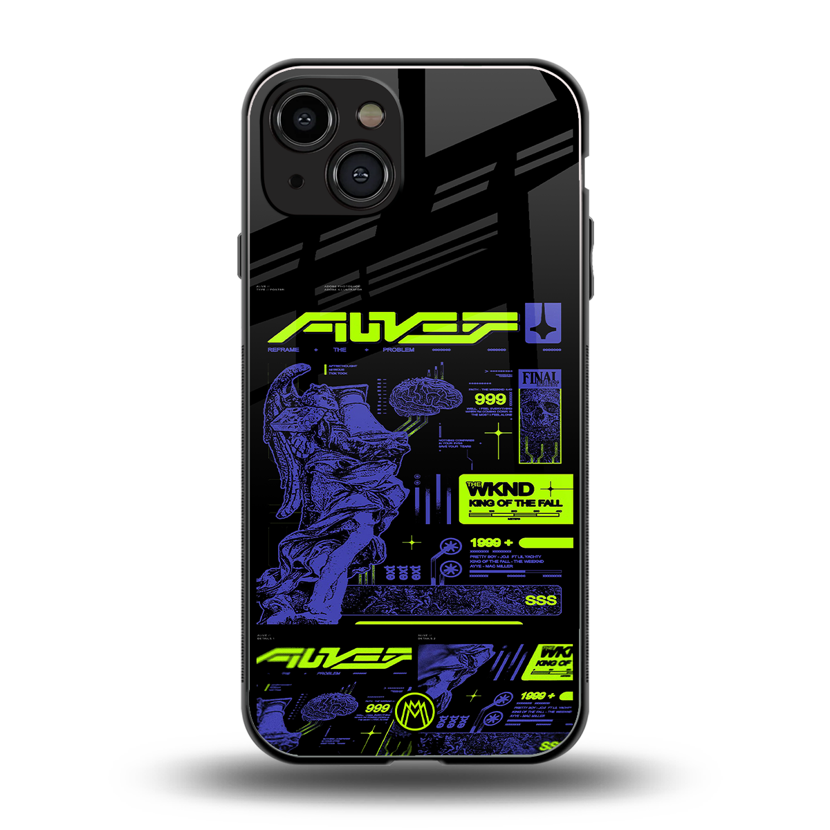 the weeknd back phone cover | glass case for iphone 15