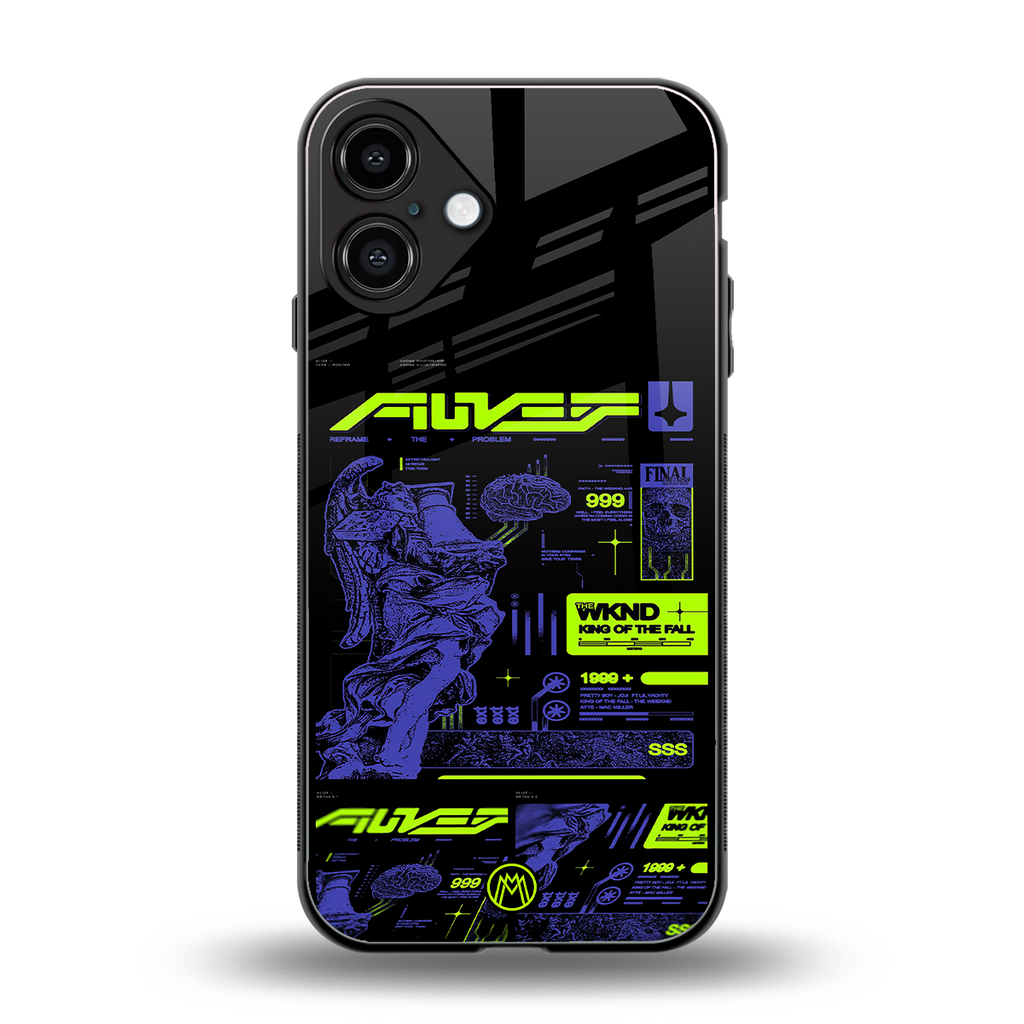 the weeknd back phone cover | glass case for iphone 16 plus