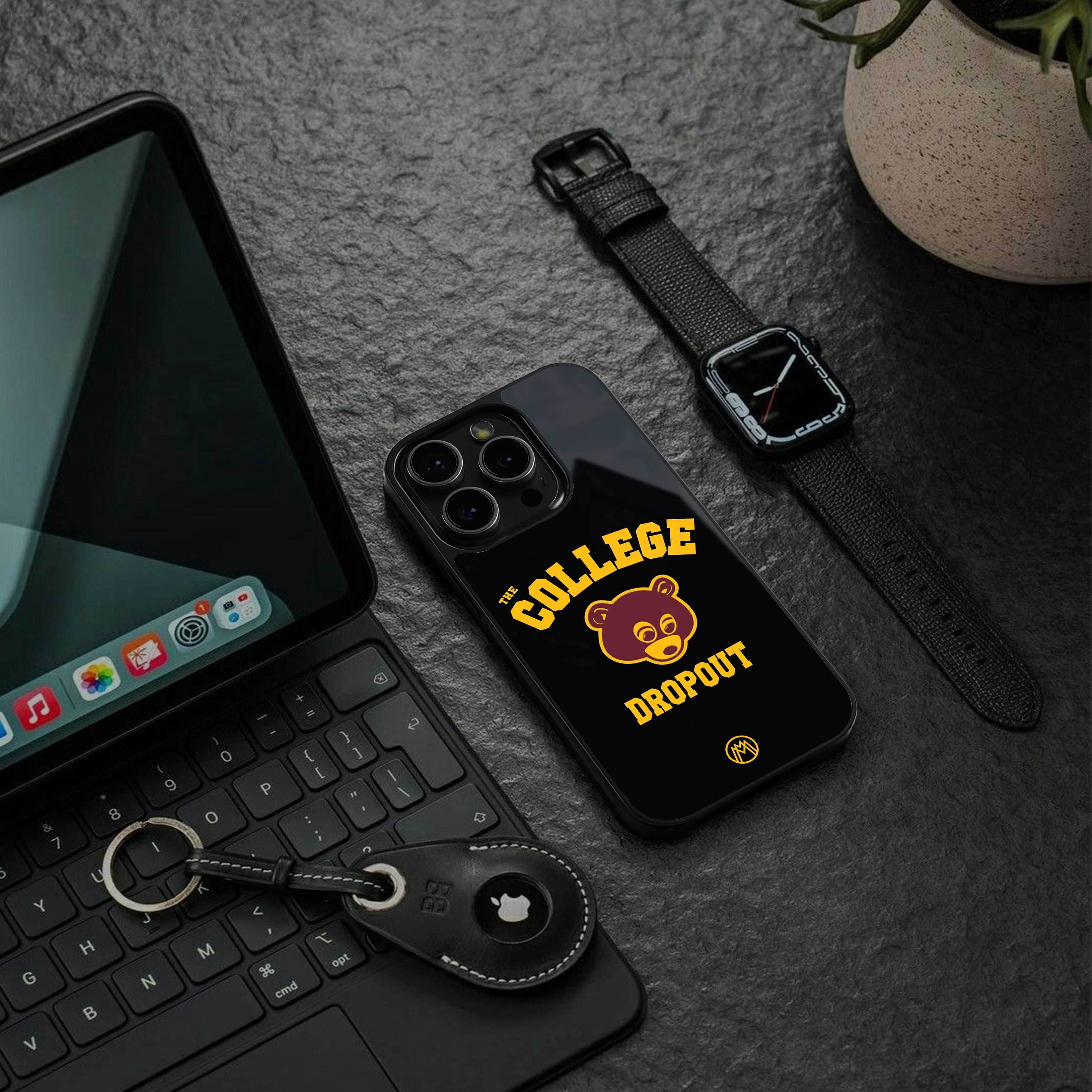 the college dropout back phone cover | glass case for iphone 14 pro max