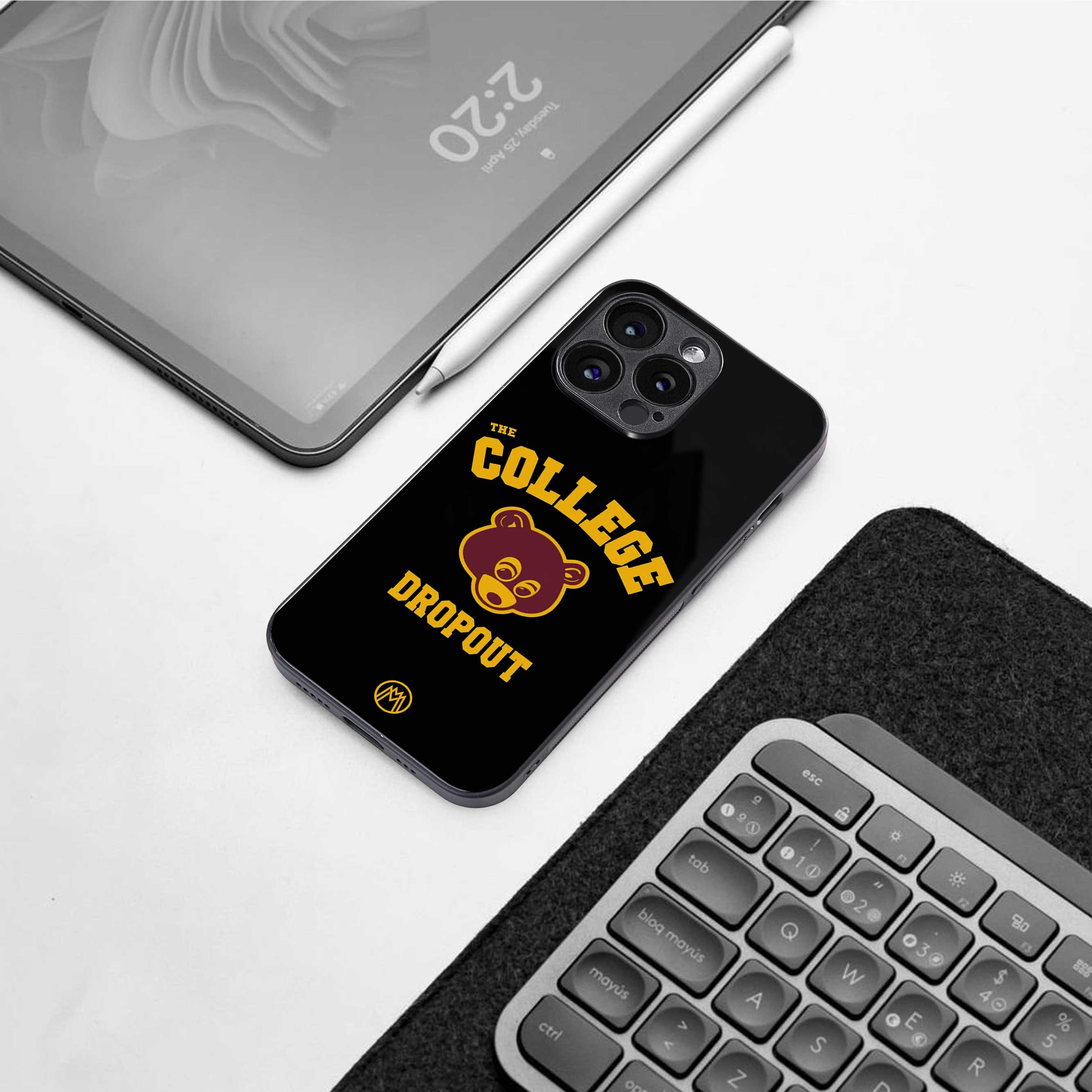 the college dropout back phone cover | glass case for iphone 14 pro max