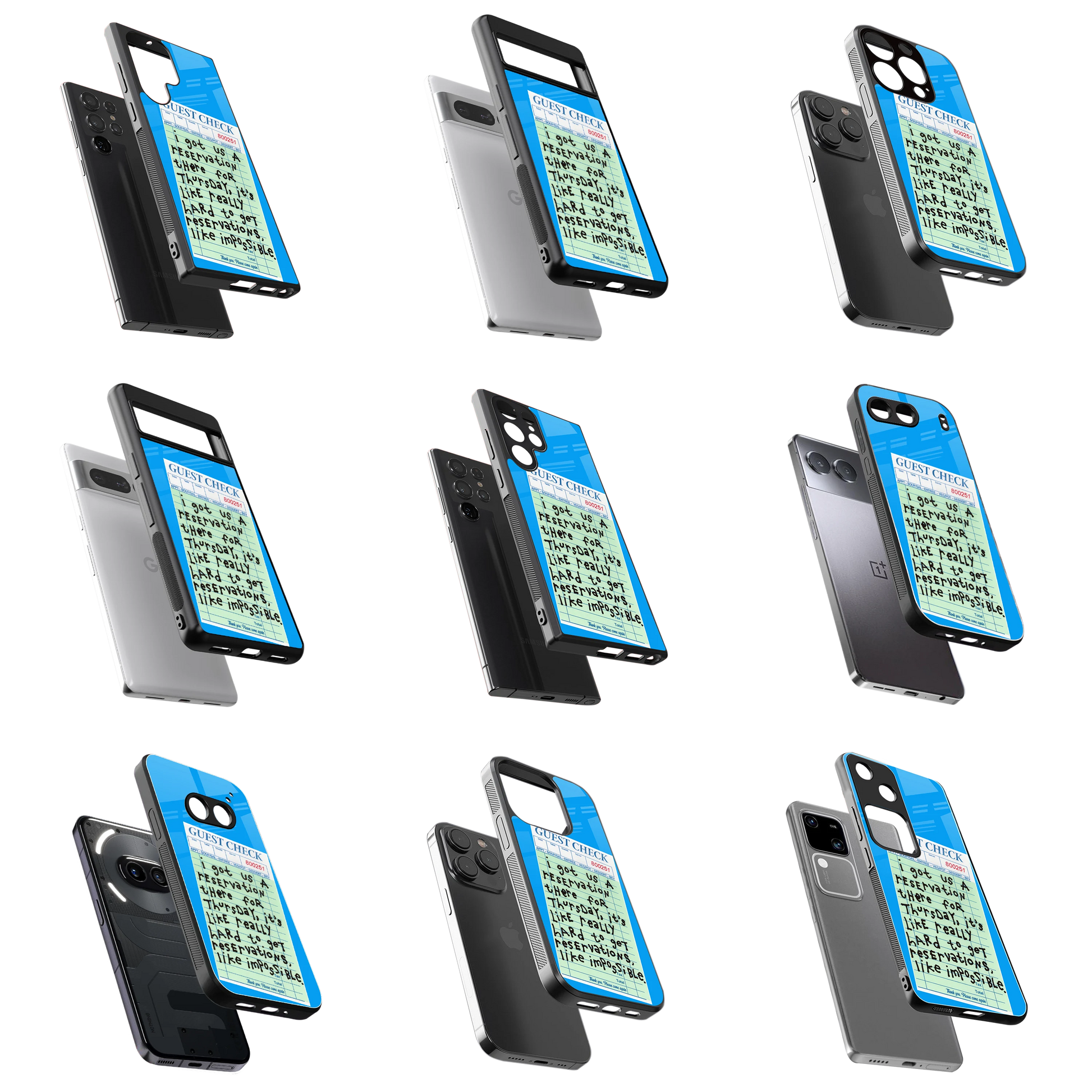 Durable Glass Back Mobile Case for iPhone, Samsung, OnePlus, Google Pixel, Redmi, Vivo, Oppo