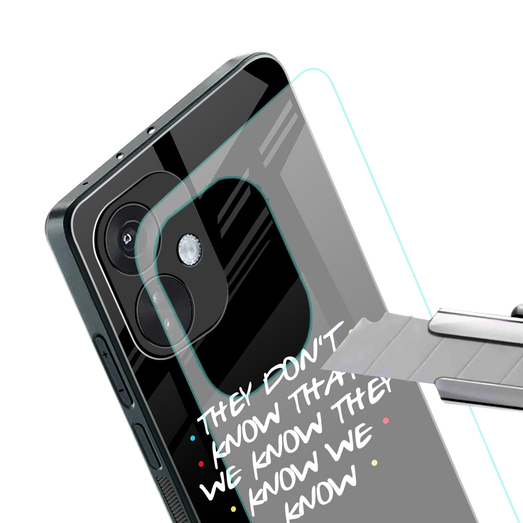 they don't know that we know - friends back phone cover | glass case for oneplus nord ce 3