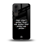 they don't know that we know - friends back phone cover | glass case for oneplus nord ce 4 lite