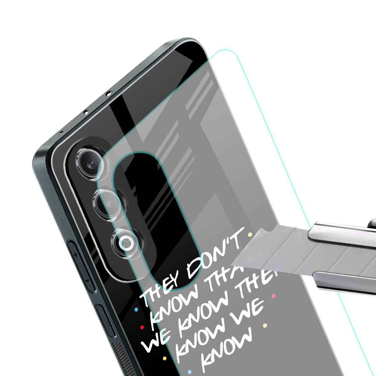 they don't know that we know - friends back phone cover | glass case for oneplus nord ce 4