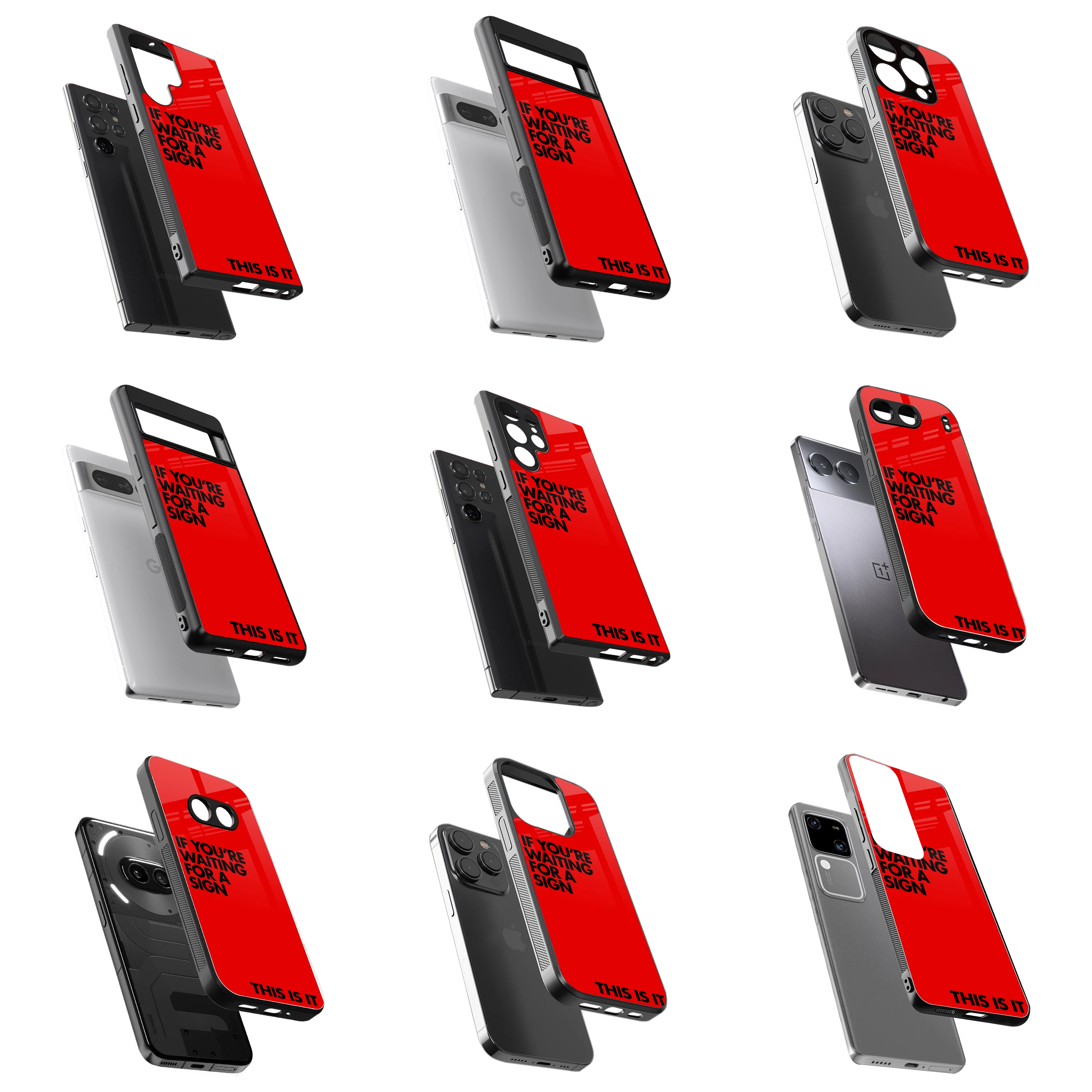 Durable Glass Back Mobile Case for iPhone, Samsung, OnePlus, Google Pixel, Redmi, Vivo, Oppo