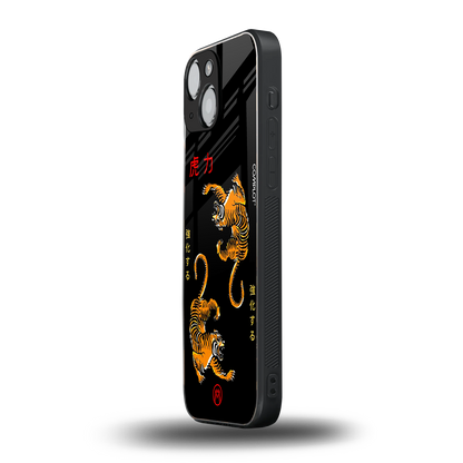 tigers black back phone cover | glass case for iphone 13 mini