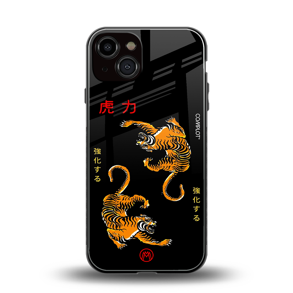 tigers black back phone cover | glass case for iphone 13