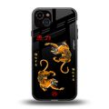 tigers black back phone cover | glass case for iphone 14 plus