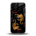 tigers black back phone cover | glass case for iphone 14 plus