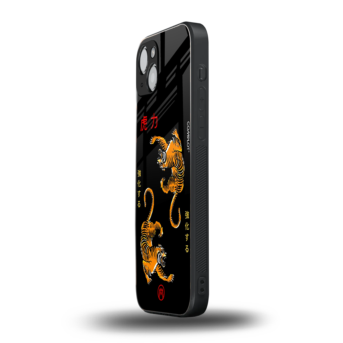 tigers black back phone cover | glass case for iphone 15 plus