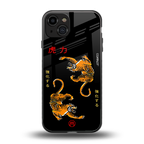 tigers black back phone cover | glass case for iphone 15