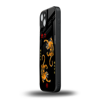 tigers black back phone cover | glass case for iphone 14