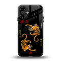 tigers black back phone cover | glass case for iphone 16 plus