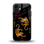tigers black back phone cover | glass case for iphone 16 plus