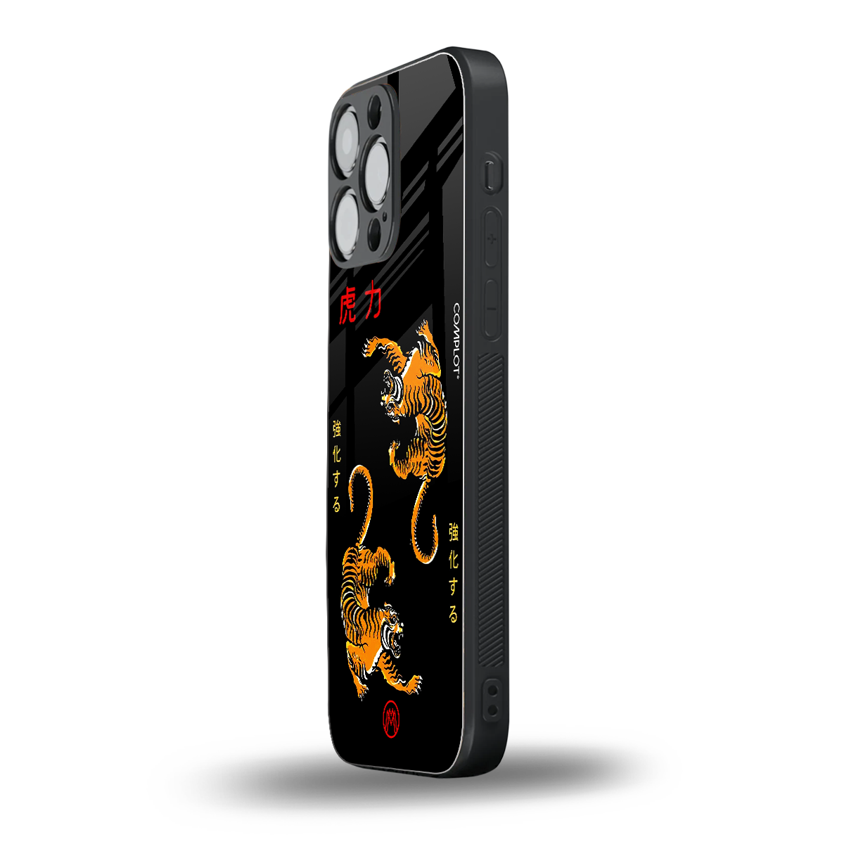 tigers black back phone cover | glass case for iphone 16 pro max