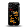 tigers black back phone cover | glass case for iphone 16 pro