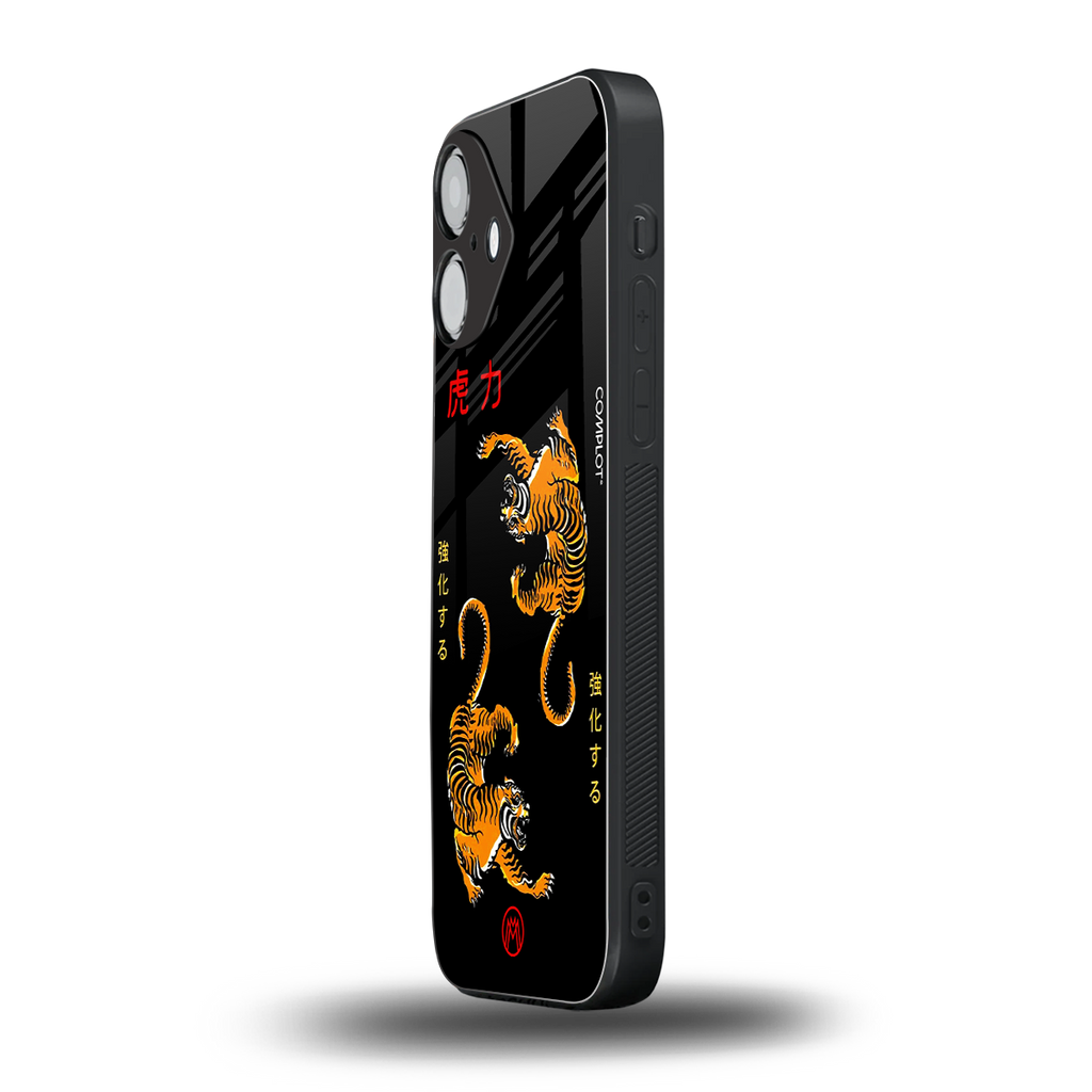 tigers black back phone cover | glass case for iphone 16