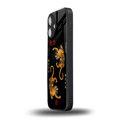 tigers black back phone cover | glass case for iphone 16