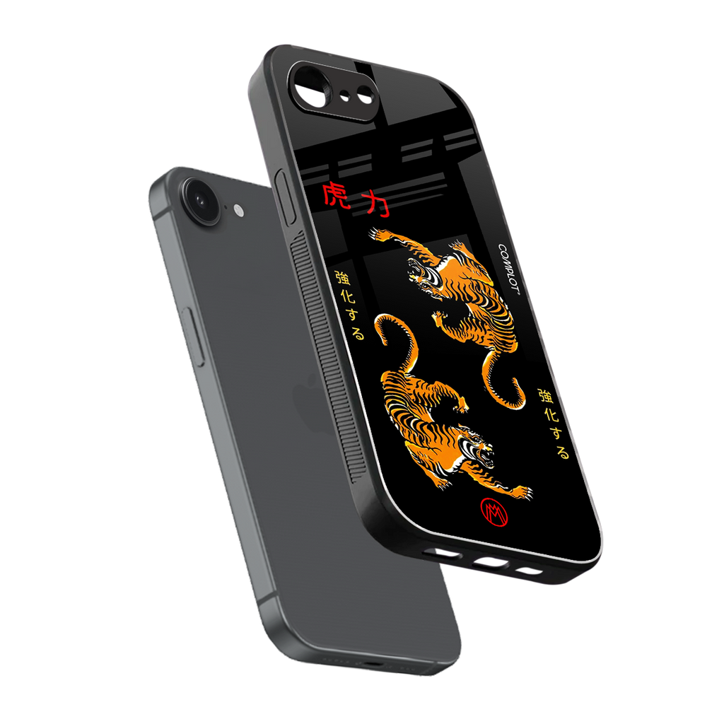 tigers black back phone cover | glass case for iphone 16e