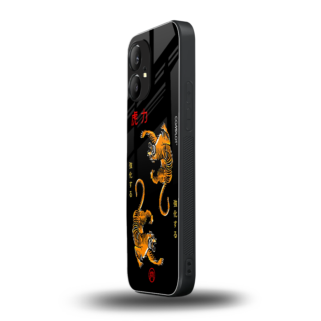 tigers black back phone cover | glass case for nothing phone 1