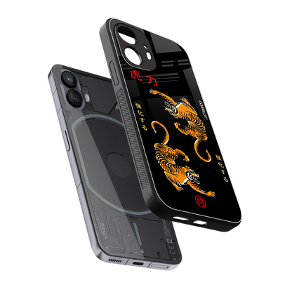 tigers black back phone cover | glass case for nothing phone 2